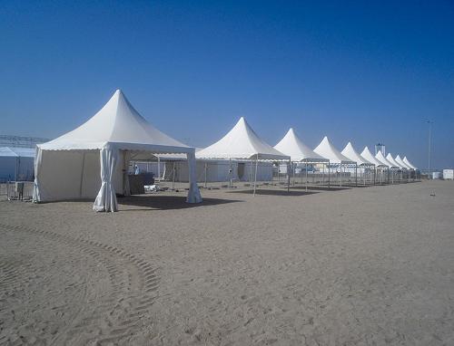 Structural connection points of an aluminum tent frame